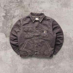 Carhartt JP1073 Brown Aztec Pile Lined Detroit Trucker Jacket 1996 Large Duck